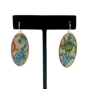 Folkloric Jewelry - Earrings - Shield Dangles (Florentine Fruits)