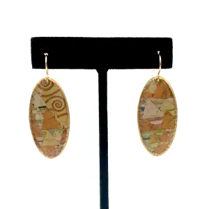 Folkloric Jewelry - Earrings - Shield Dangles (Klimt Abstract Tree of Life)