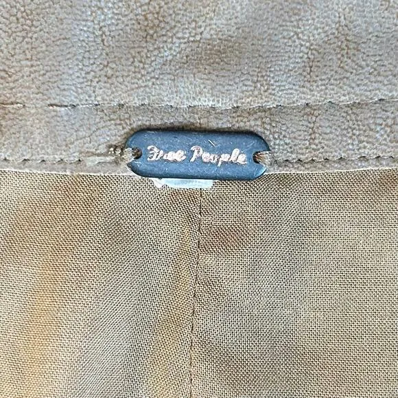 Free People Ari Camel Faux Suede Buckle Mini Skirt