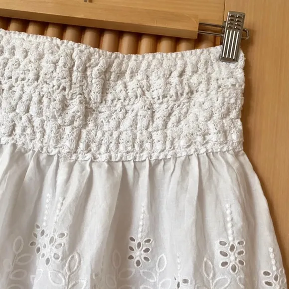 Free People elena scalloped hem embroidered eyelet shorts white