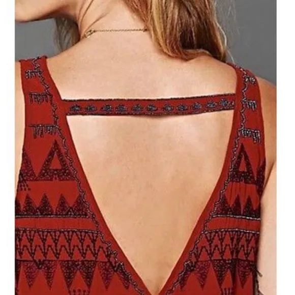 Free People France’s Mini Beaded Bohemian Shift Dress