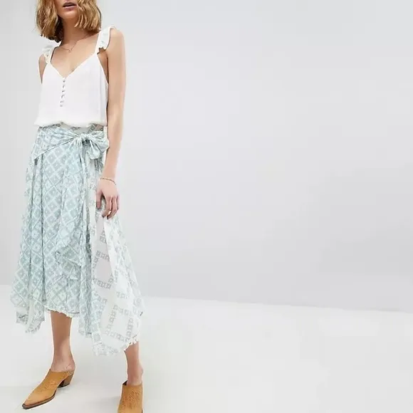 Free People Luna Light Printed Midi Skirt