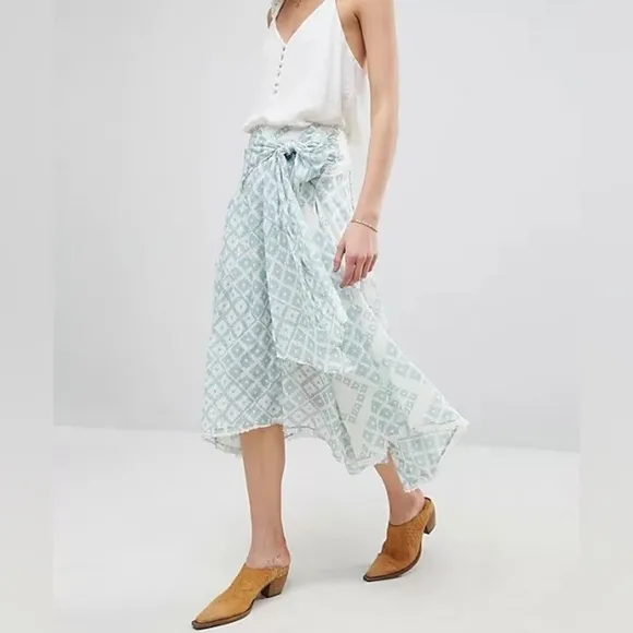 Free People Luna Light Printed Midi Skirt