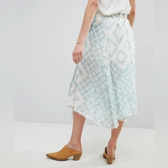 Free People Luna Light Printed Midi Skirt