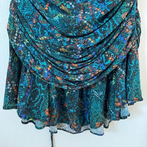 Free People Mini Skirt Saturday Sun Ruching XS