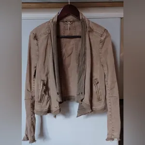 Free People Women's Moto Jacket Size S Taupe