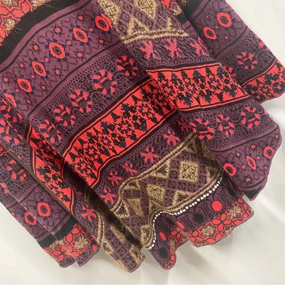 Free People World Traveler Boho Alpaca Blend Pullover Tunic Sweater