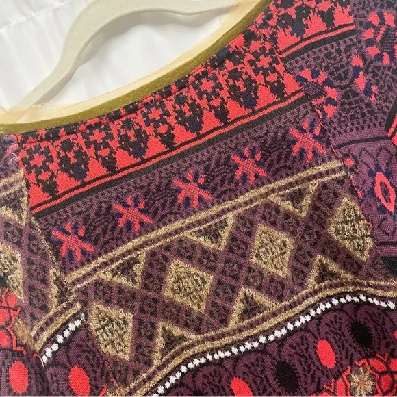 Free People World Traveler Boho Alpaca Blend Pullover Tunic Sweater
