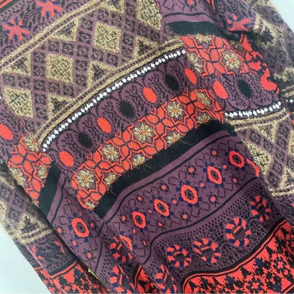 Free People World Traveler Boho Alpaca Blend Pullover Tunic Sweater