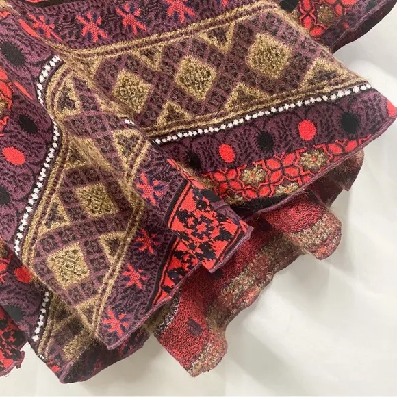 Free People World Traveler Boho Alpaca Blend Pullover Tunic Sweater