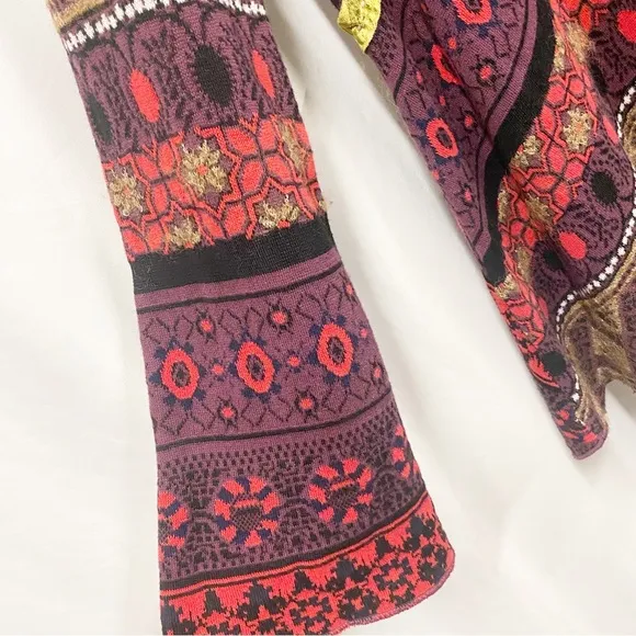 Free People World Traveler Boho Alpaca Blend Pullover Tunic Sweater