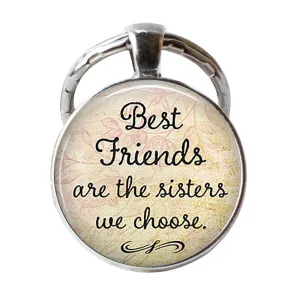 Friendship Key Chains Best Friends Pendant Quote Keychain