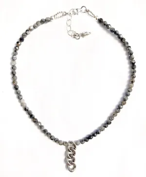 Gemstone & Curb Chain Detail Choker