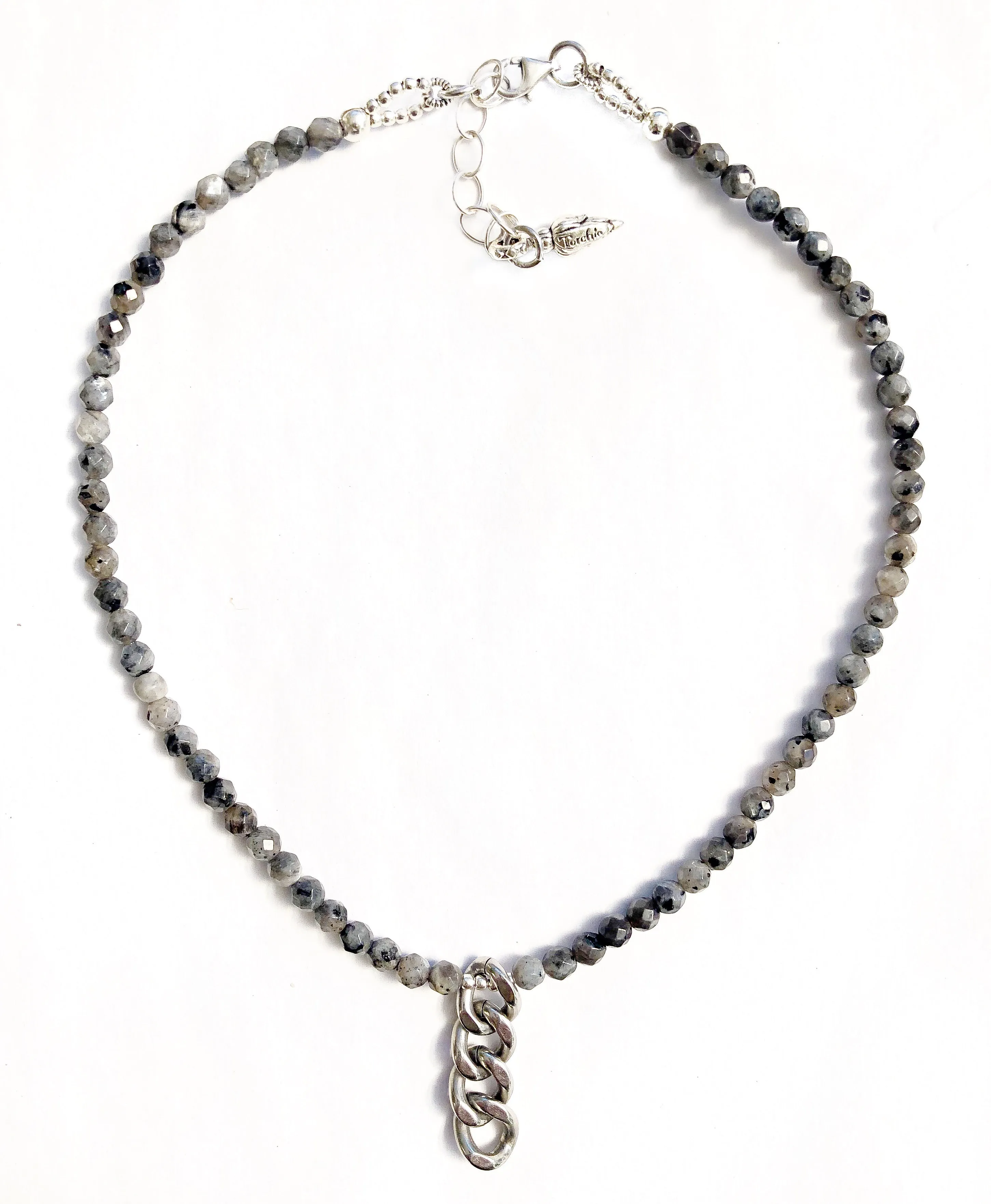 Gemstone & Curb Chain Detail Choker