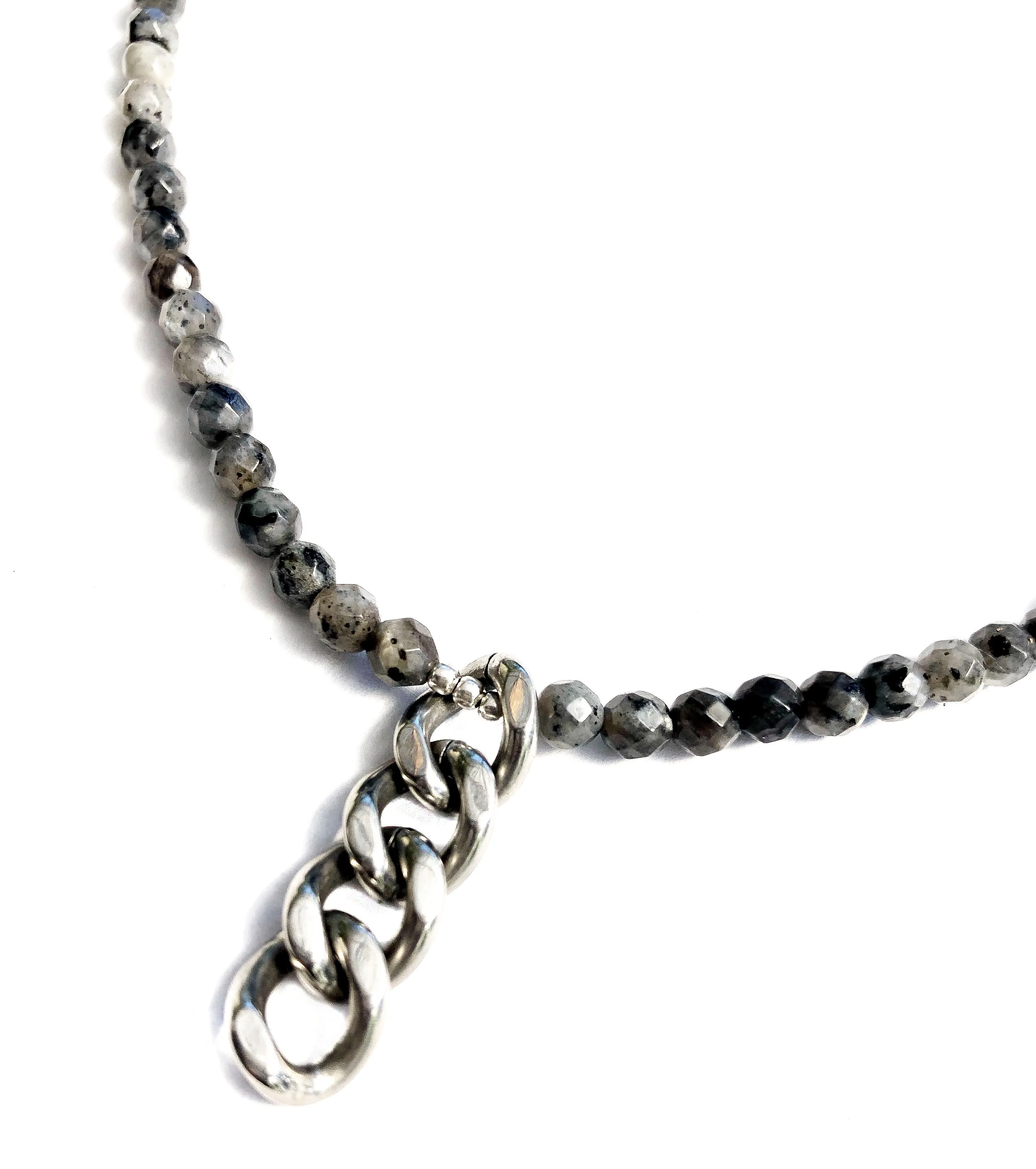 Gemstone & Curb Chain Detail Choker