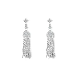 Glamour Set Luxurious Tassel Drops in Sterling Silver Earrings