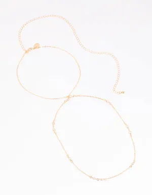 Gold Cubic Zirconia Waist Chain