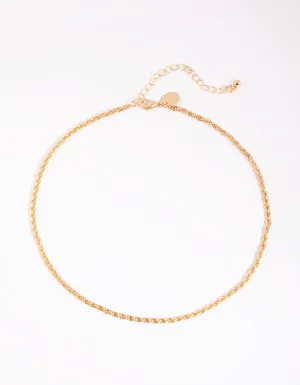 Gold Rope Chain Necklace