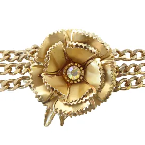 Gold vintage flower bracelet