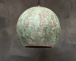 Green Patina Copper Hanging Kitchen Island Light Fixture