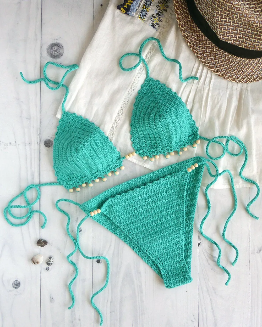 Guanabana Beaded Bohemian Bikini Suit