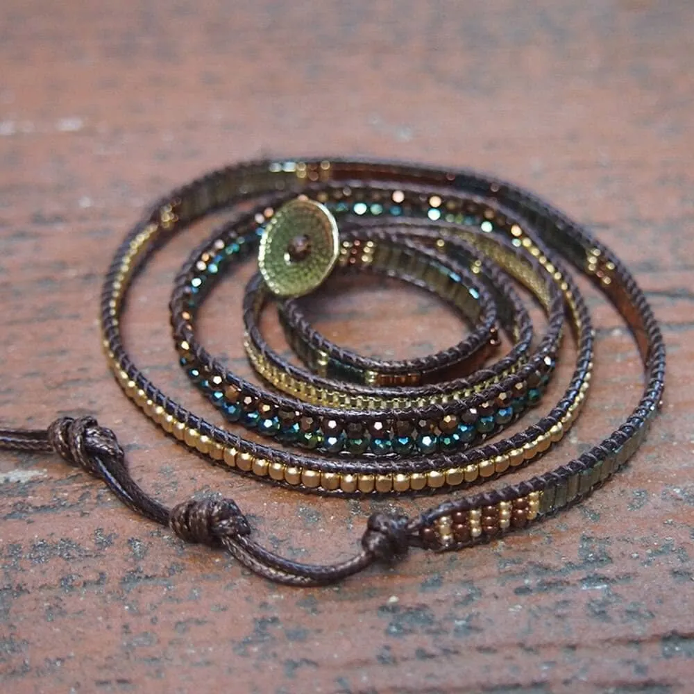 Handmade Crystal Chain Wrap Natural Stone