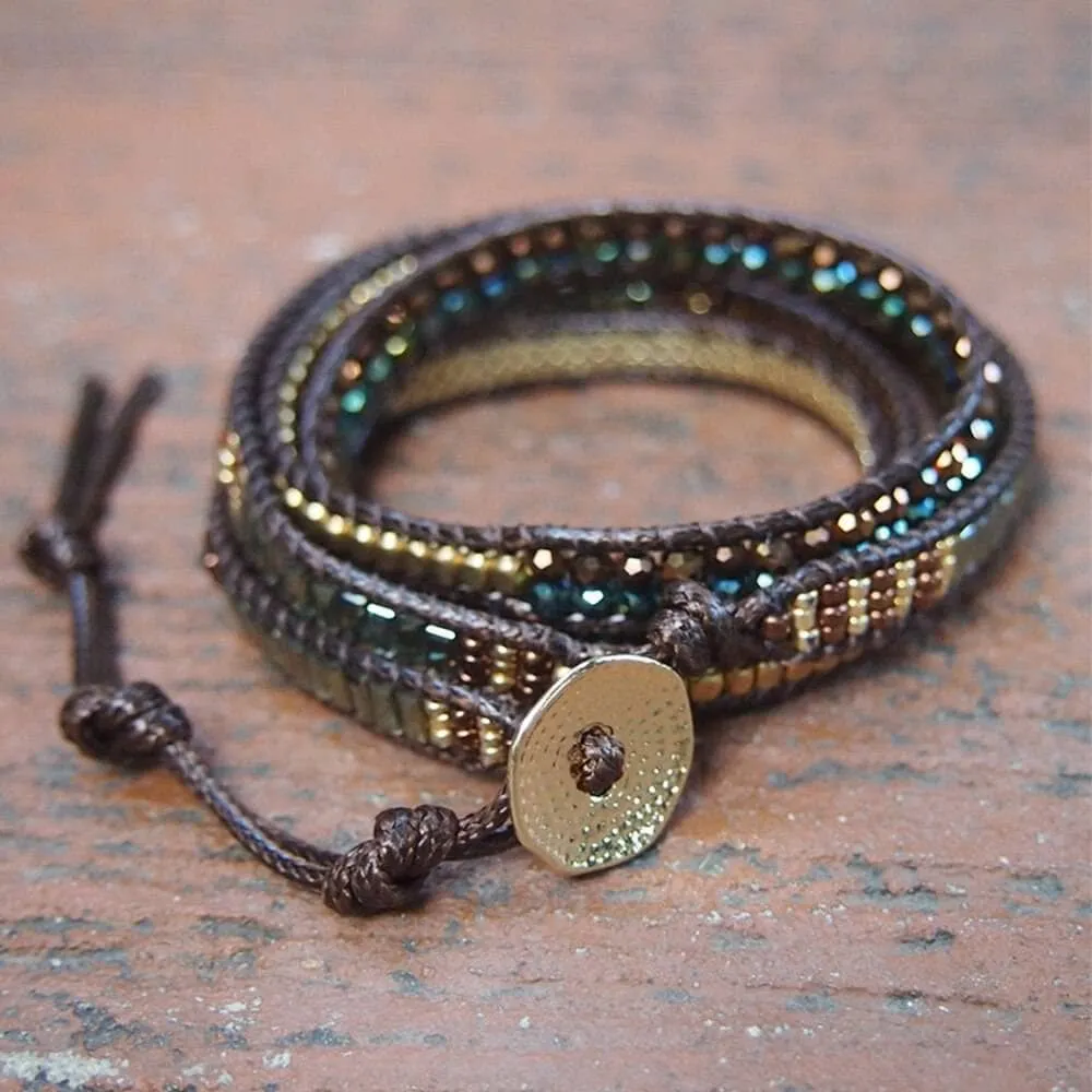 Handmade Crystal Chain Wrap Natural Stone