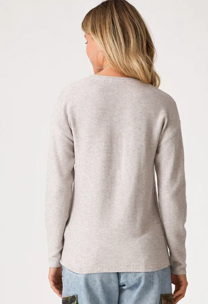 Hartford Knot Front Waffle Sweater