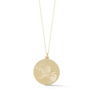 Hawk Solid 14K Gold Charm Chain Necklace with Diamonds