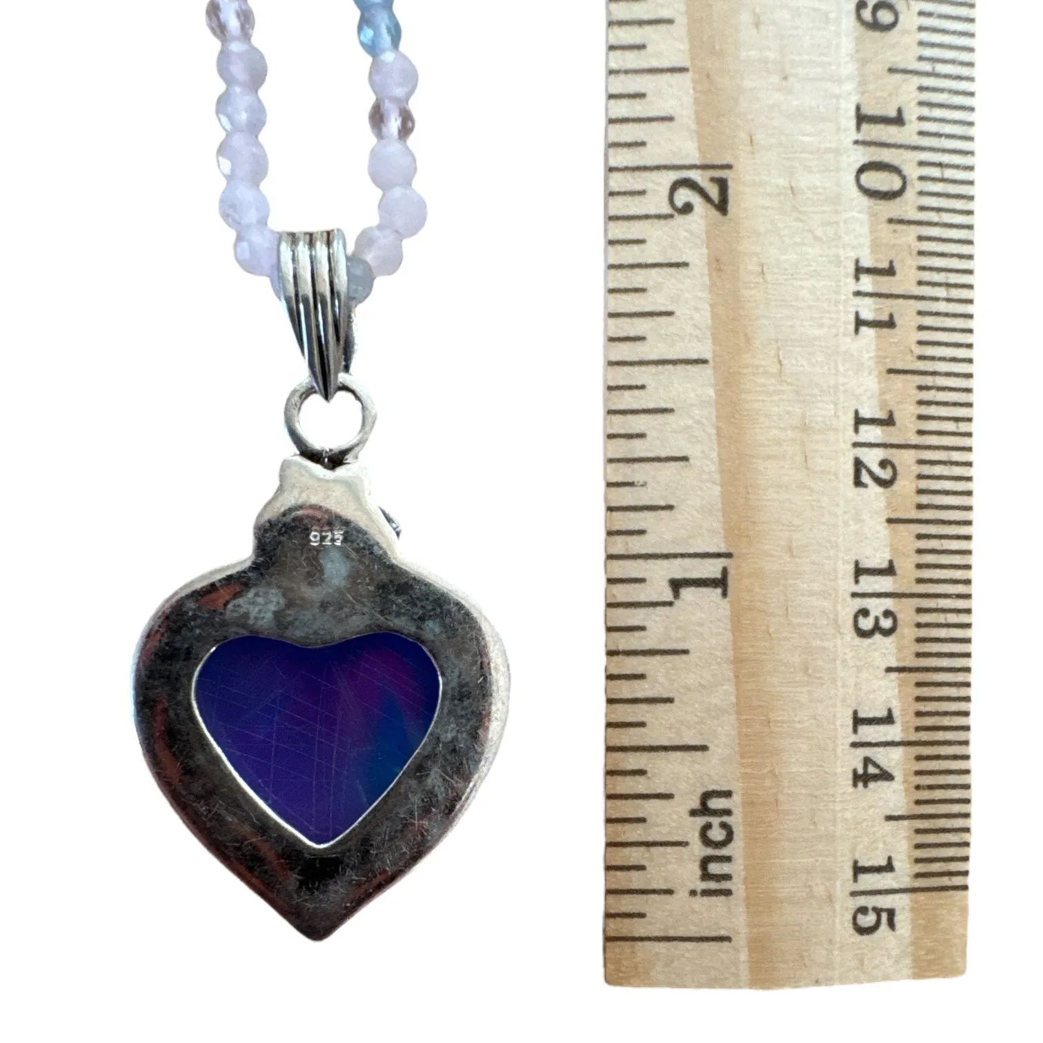 HEART Aurora Opal Solid 925 Sterling Silver Pendant Necklace