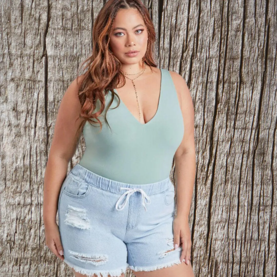 Hybrid Dream High-Rise Jean Jogger Shorts