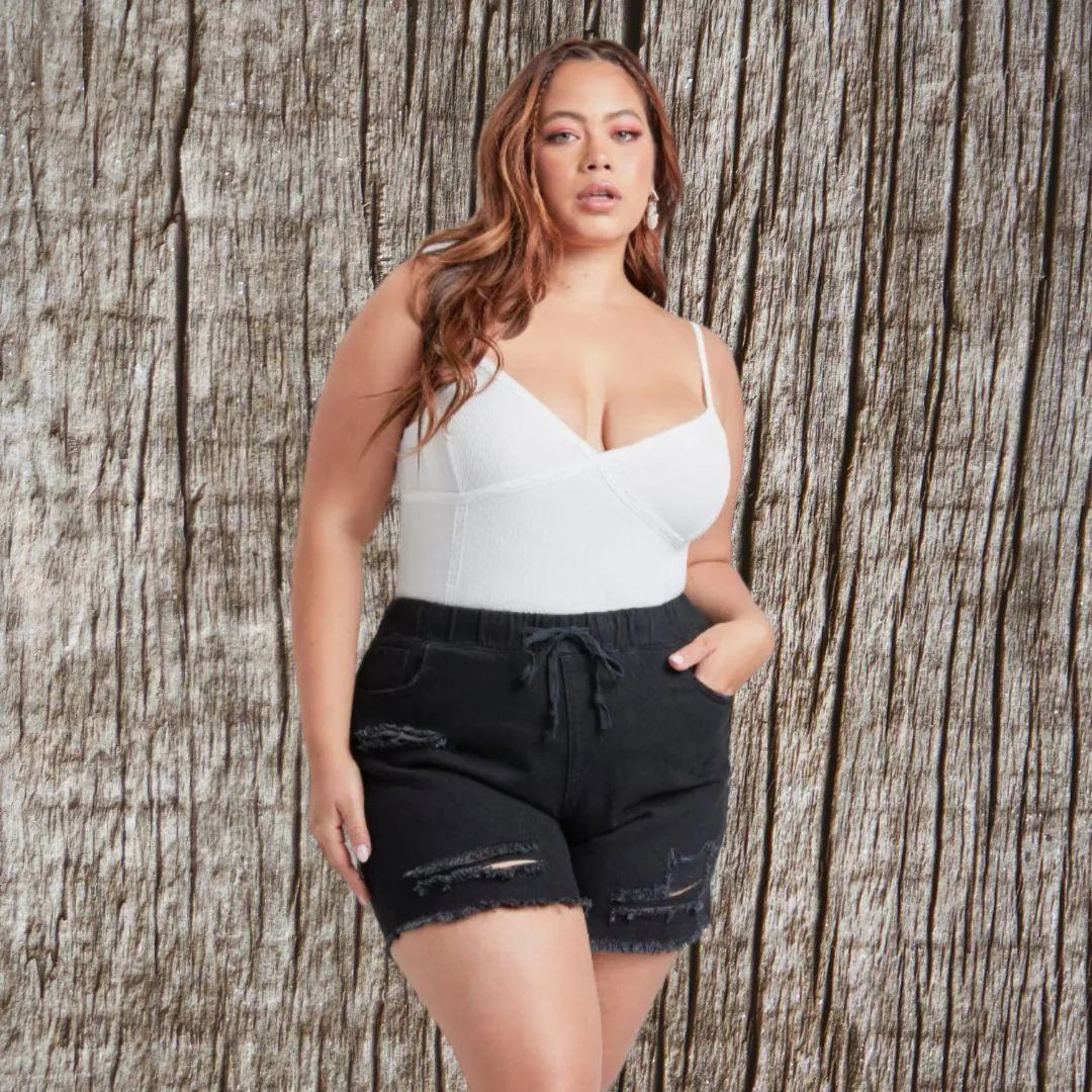 Hybrid Dream High-Rise Jean Jogger Shorts