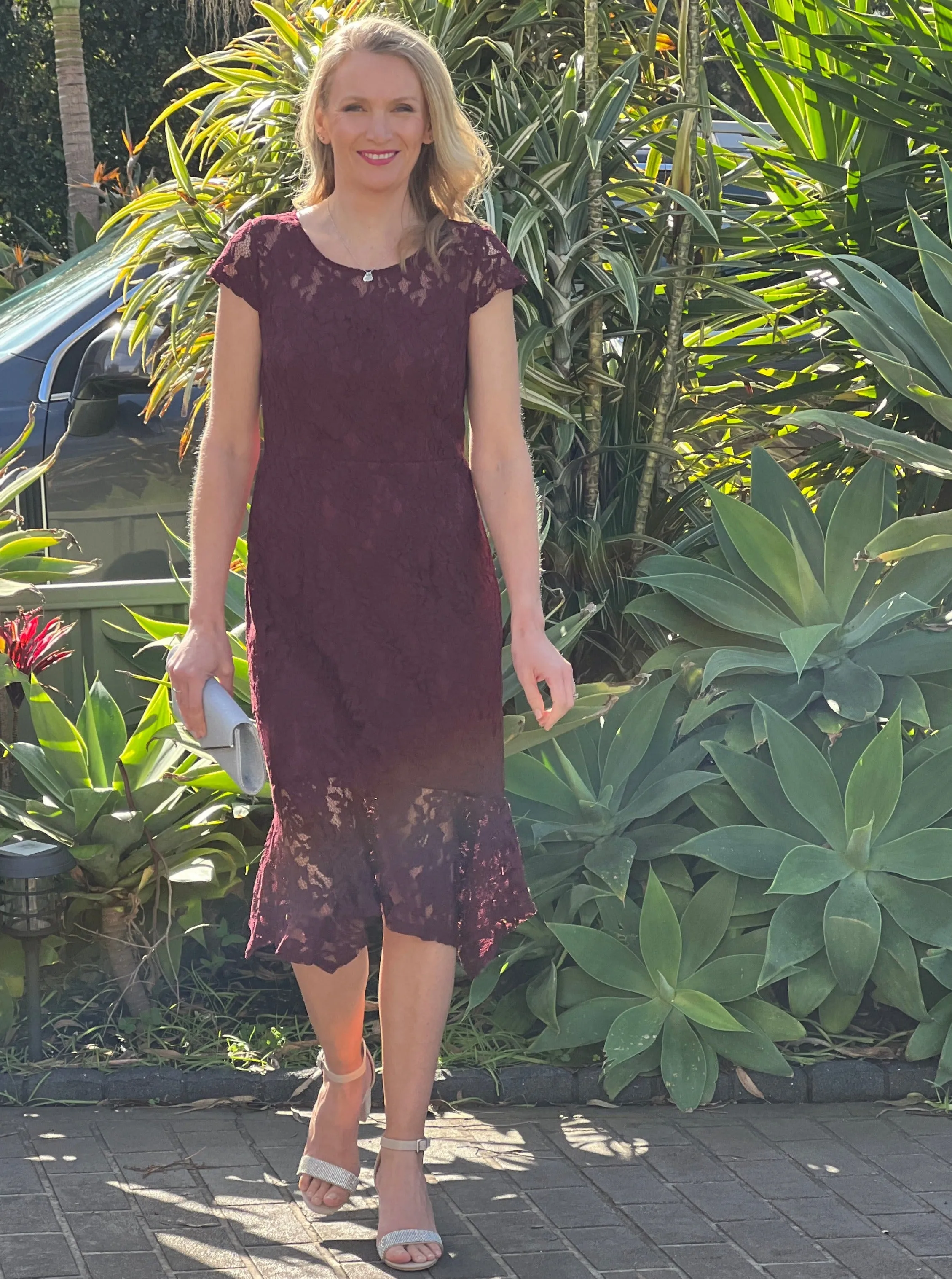 Indy Burgundy Lace Dress
