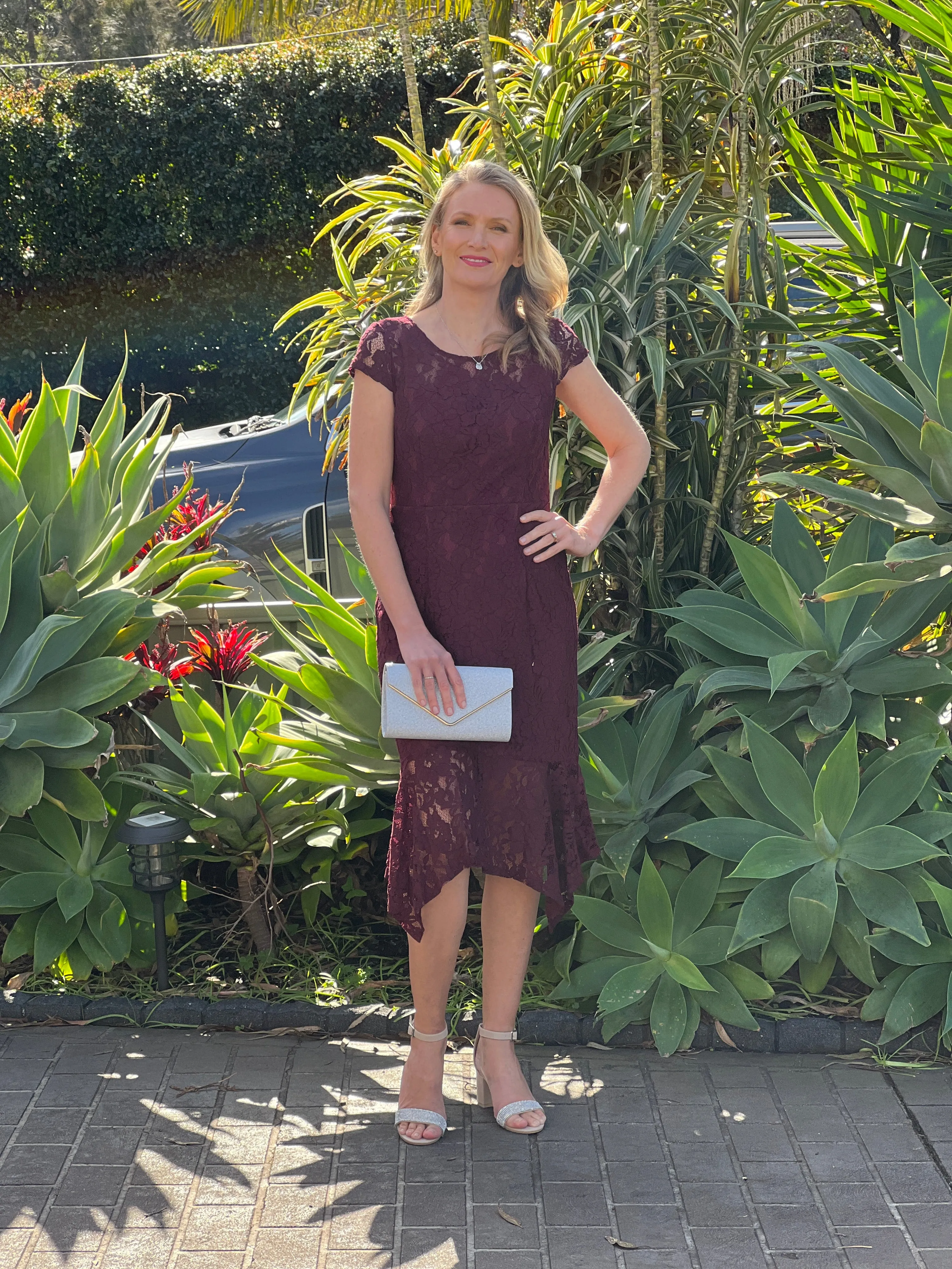 Indy Burgundy Lace Dress