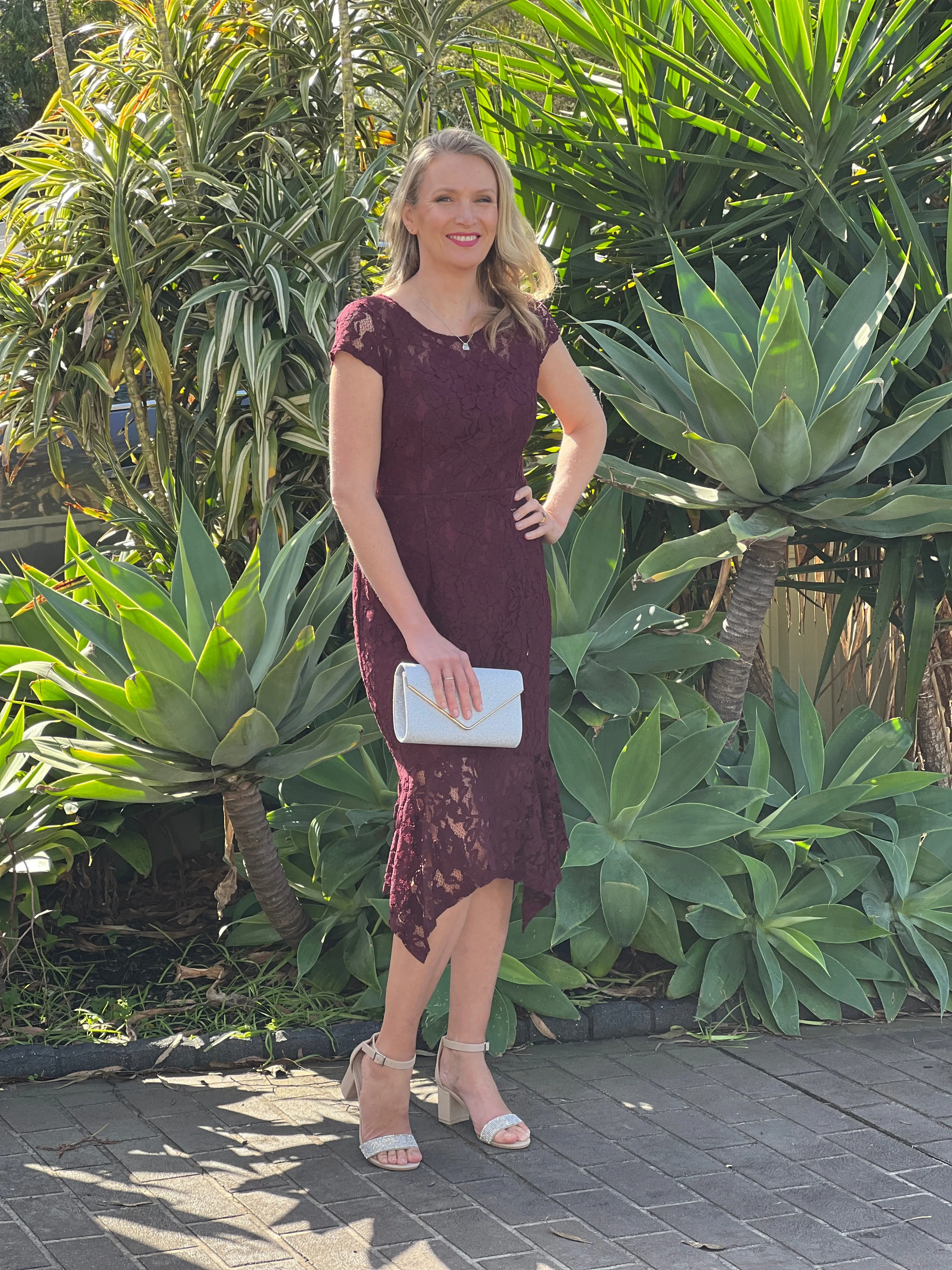Indy Burgundy Lace Dress