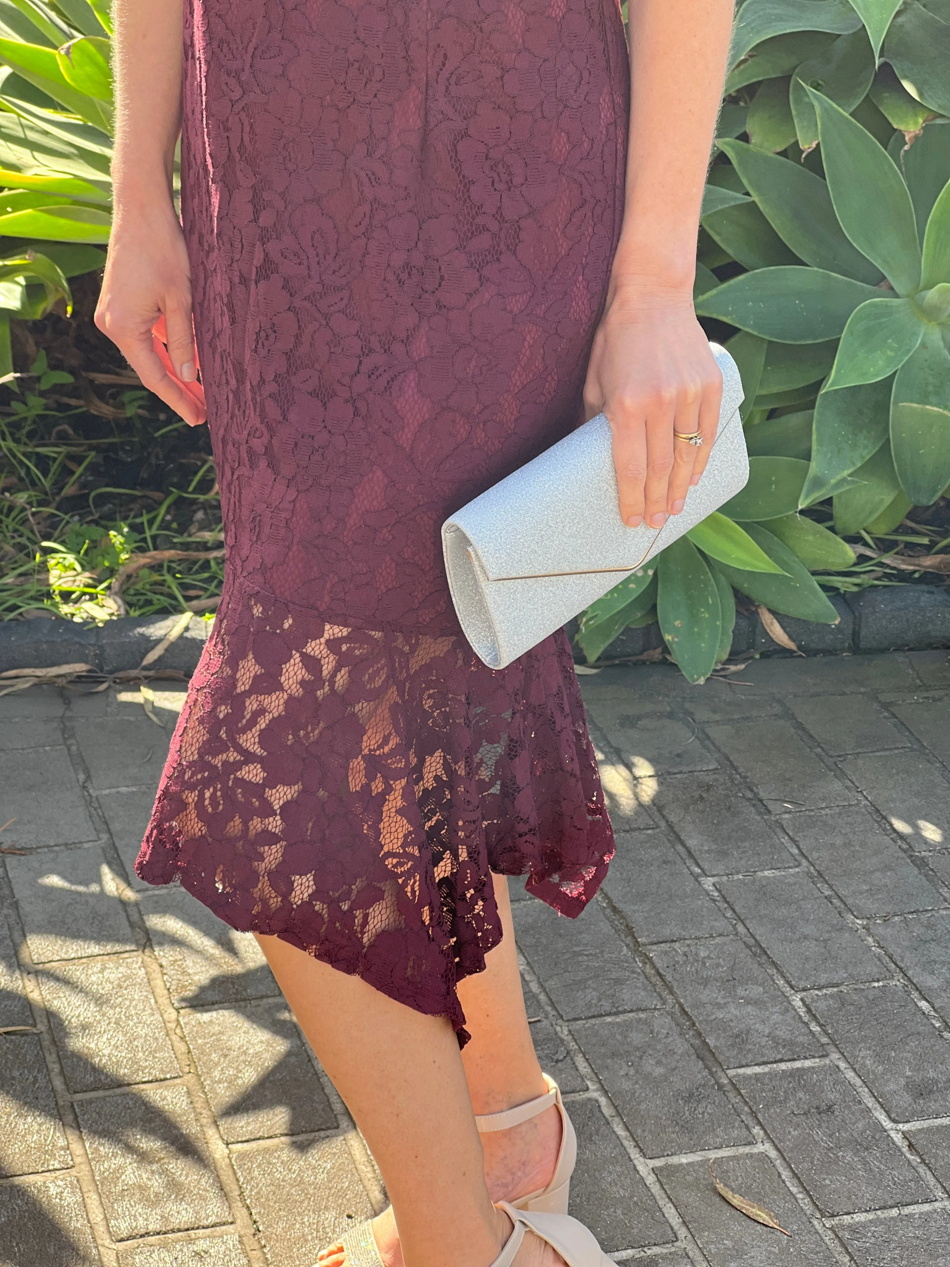 Indy Burgundy Lace Dress