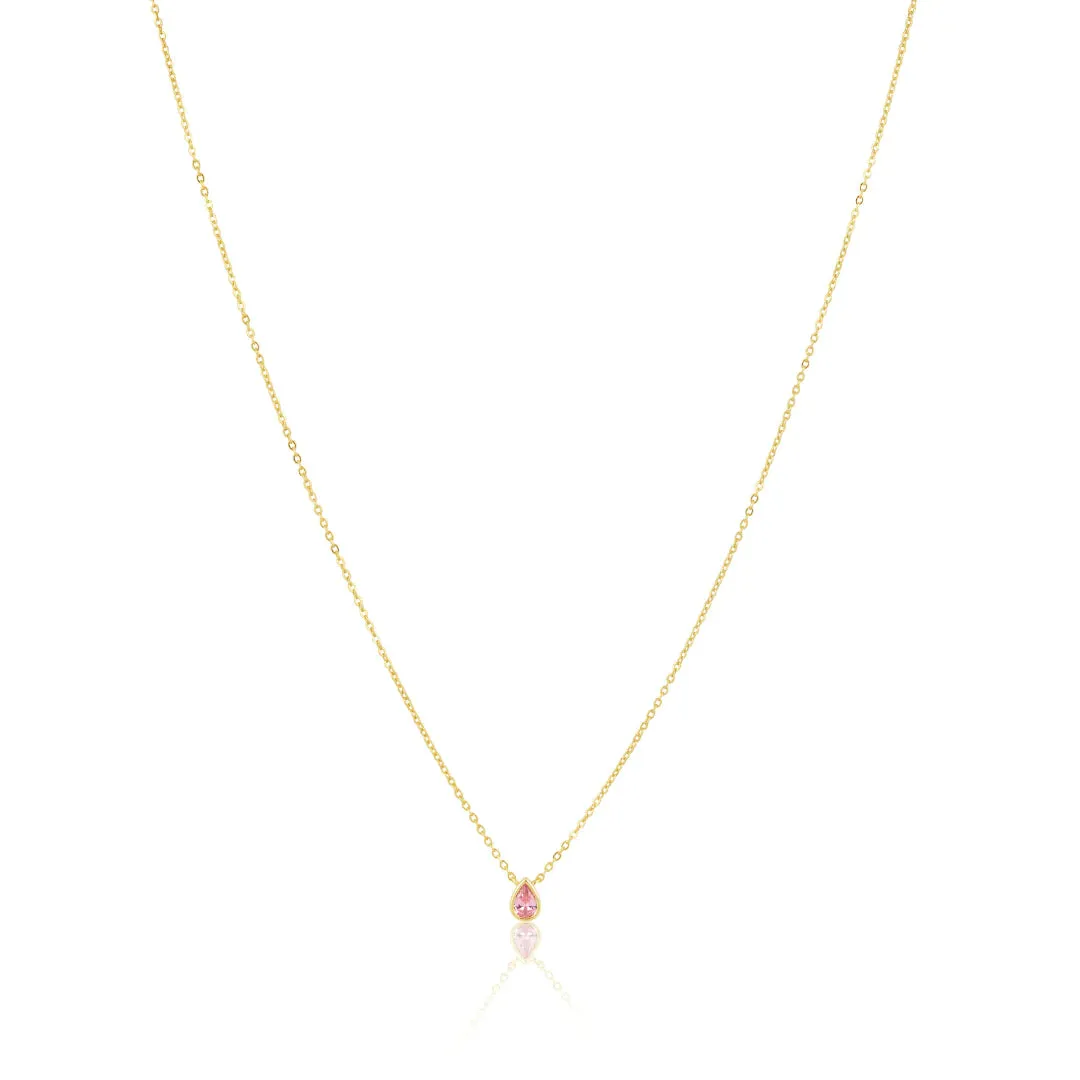 Ines Raindrop Necklace Pink