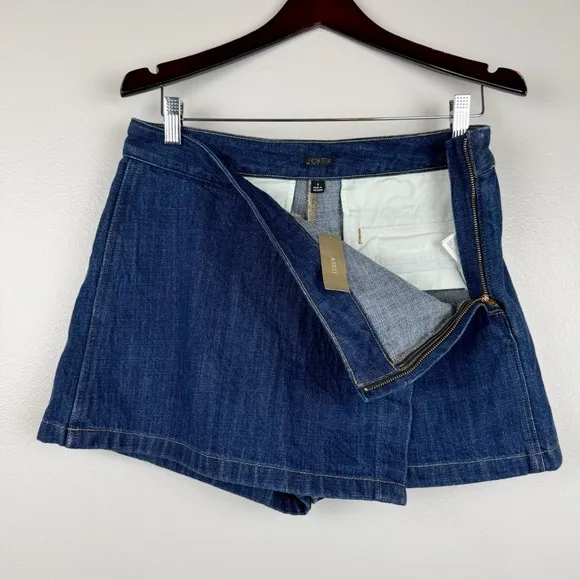 J. Crew Denim Skort Rinse Wash Size 8 NWT