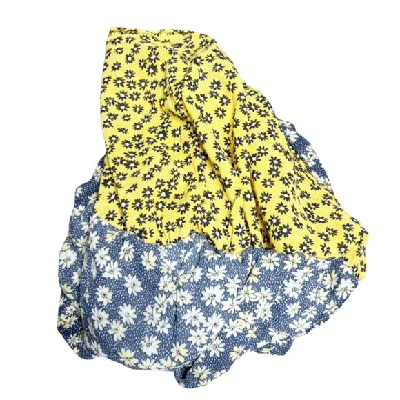 J. Jill Womens Floral Double Layer High Smock Waist A-line Fit/ Flare Mini Skirt