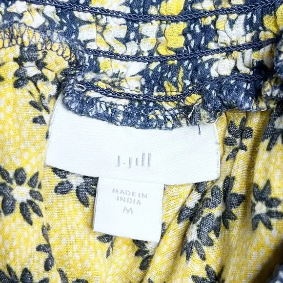 J. Jill Womens Floral Double Layer High Smock Waist A-line Fit/ Flare Mini Skirt