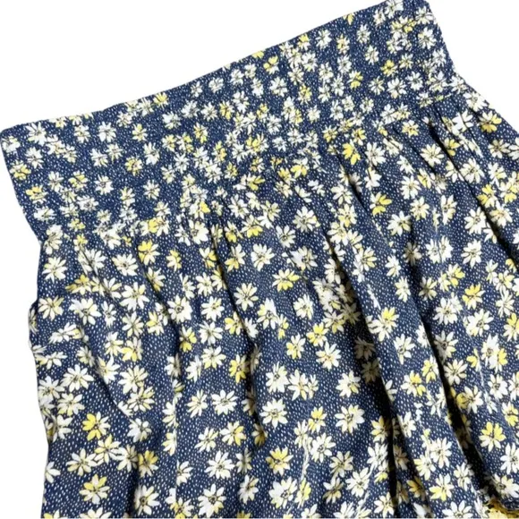 J. Jill Womens Floral Double Layer High Smock Waist A-line Fit/ Flare Mini Skirt