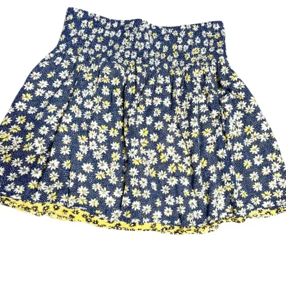 J. Jill Womens Floral Double Layer High Smock Waist A-line Fit/ Flare Mini Skirt