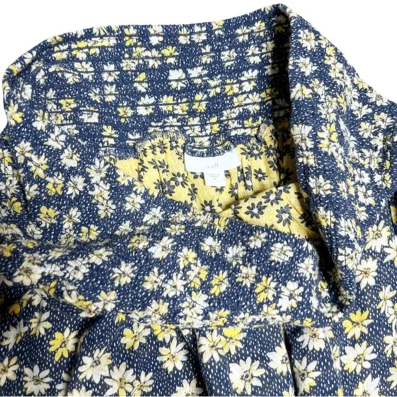 J. Jill Womens Floral Double Layer High Smock Waist A-line Fit/ Flare Mini Skirt
