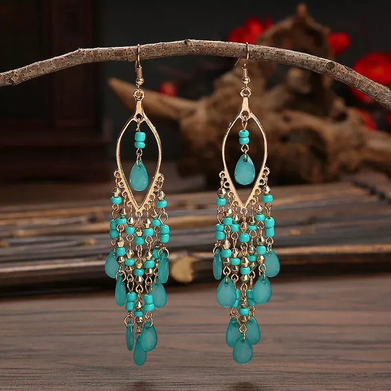 Jewellery - Bohemian Long Tassel Drop Earrings - New