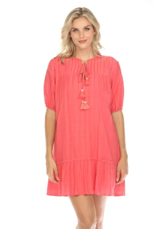 Johnny Was Calme Pleated Yoke Mini Dress O31111 Boho Chic *
