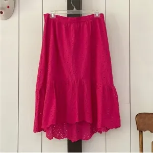 Joie Peasant Hi Lo Skirt Bright Pink M NWT Boho Cottage Core Lined