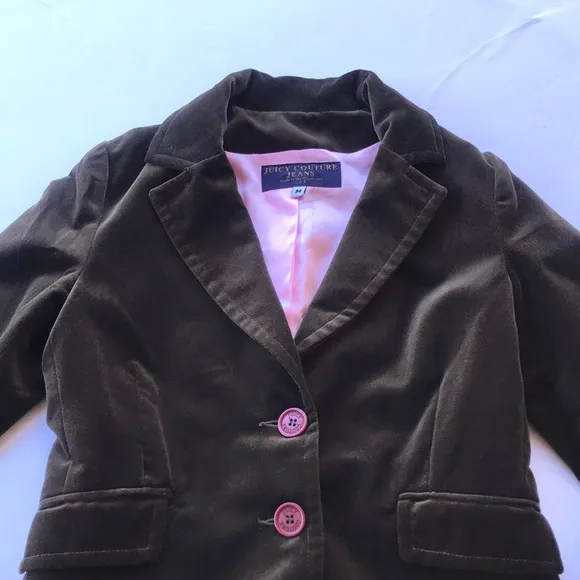 Juicy Couture Jean Blazer Vintage Y2K Medium Green Velvet Academic Clueless Rare