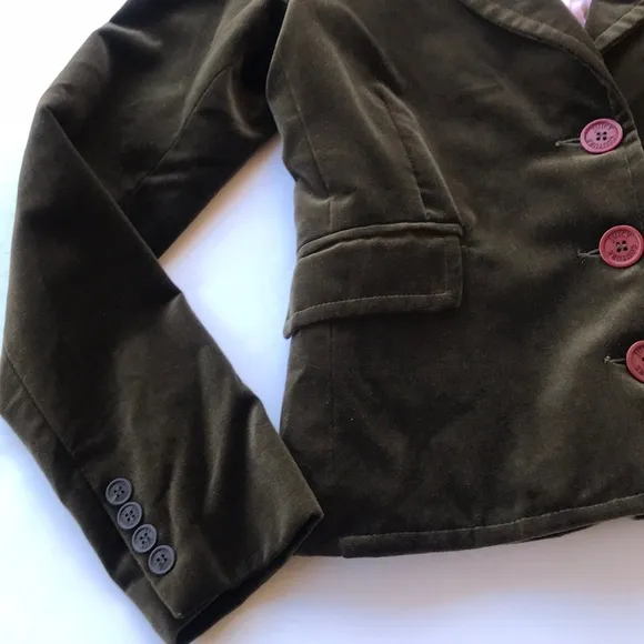 Juicy Couture Jean Blazer Vintage Y2K Medium Green Velvet Academic Clueless Rare