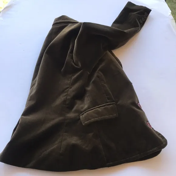 Juicy Couture Jean Blazer Vintage Y2K Medium Green Velvet Academic Clueless Rare