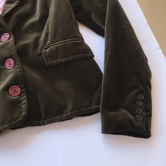 Juicy Couture Jean Blazer Vintage Y2K Medium Green Velvet Academic Clueless Rare
